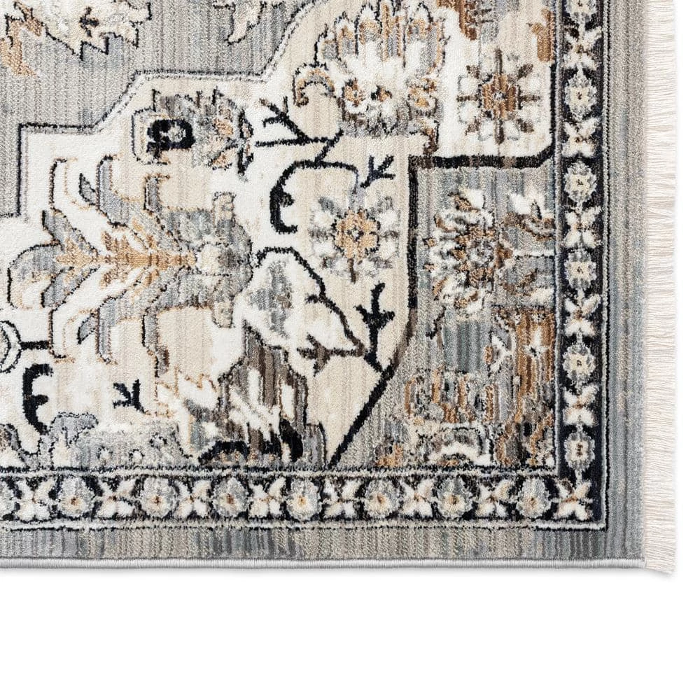 Bazaar Dazzle Grey/Blue 5 ft. x 7 ft. Medallion Area Rug by Home Dynamix 6 Bazaar Dazzle Grey/Blue 5 ft. x 7 ft. Medallion Area Rug by Home Dynamix - Image 4