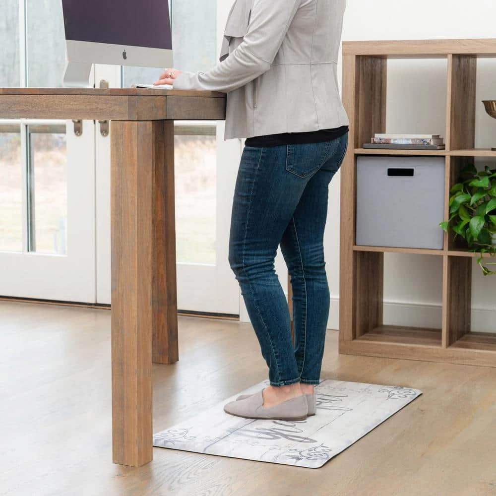 Cozy Living Grateful Floral Grey 17.5 in. x 30 in. Anti Fatigue Kitchen Mat by Home Dynamix 5 Cozy Living Grateful Floral Grey 17.5 in. x 30 in. Anti Fatigue Kitchen Mat by Home Dynamix - Image 3