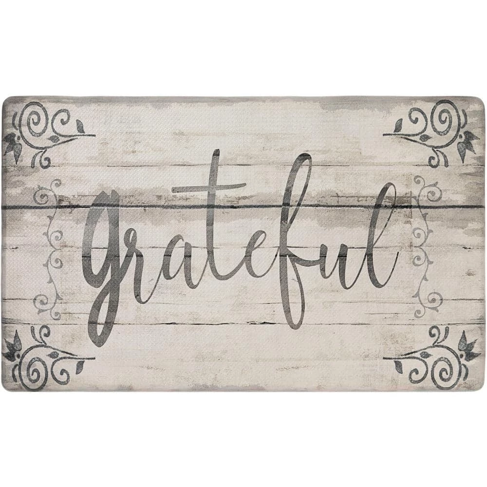 Cozy Living Grateful Floral Grey 17.5 in. x 30 in. Anti Fatigue Kitchen Mat by Home Dynamix 3 Cozy Living Grateful Floral Grey 17.5 in. x 30 in. Anti Fatigue Kitchen Mat by Home Dynamix