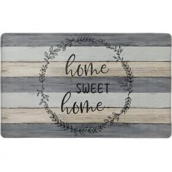 Cozy Living Home Sweet Home Modern Farmhouse Grey 17.5 in. x 30 in. Anti Fatigue Kitchen Mat by Home Dynamix
