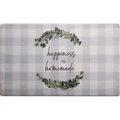 Cozy Living Happy is Homemade Buffalo Check Grey 17.5 in. x 30 in. Anti Fatigue Kitchen Mat by Home Dynamix