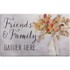 Cozy Living Friends and Family Gather Eucalyptus Floral Grey 17.5 in. x 30 in. Anti Fatigue Kitchen Mat by Home Dynamix