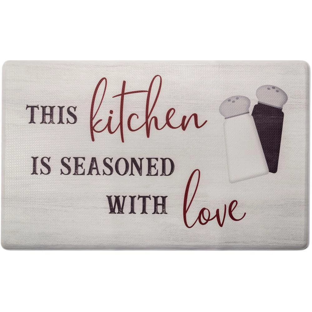 Cozy Living Seasoned with Love Grey 17.5 in. x 30 in. Anti Fatigue Kitchen Mat by Home Dynamix 3 Cozy Living Seasoned with Love Grey 17.5 in. x 30 in. Anti Fatigue Kitchen Mat by Home Dynamix