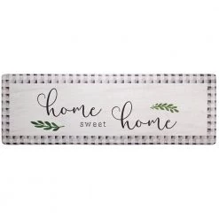 Cozy Living Home Sweet Home Buffalo Check Grey 17.5 in. x 55 in. Anti Fatigue Kitchen Mat by Home Dynamix