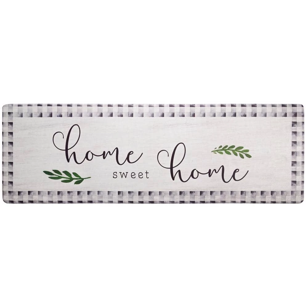 Cozy Living Home Sweet Home Buffalo Check Grey 17.5 in. x 55 in. Anti Fatigue Kitchen Mat by Home Dynamix 3 Cozy Living Home Sweet Home Buffalo Check Grey 17.5 in. x 55 in. Anti Fatigue Kitchen Mat by Home Dynamix