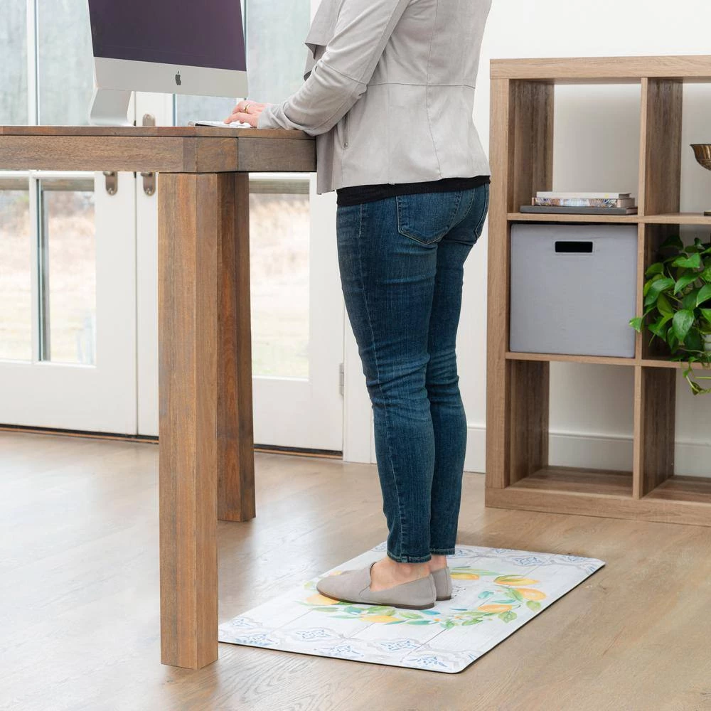 Cozy Living Lemon Wreath Gather Together Grey 20 in. x 36 in. Anti Fatigue Kitchen Mat by Home Dynamix 5 Cozy Living Lemon Wreath Gather Together Grey 20 in. x 36 in. Anti Fatigue Kitchen Mat by Home Dynamix - Image 3