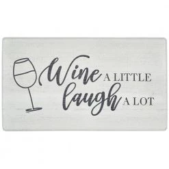 Cozy Living Wine A Little Grey 20 in. x 36 in. Anti Fatigue Kitchen Mat by Home Dynamix