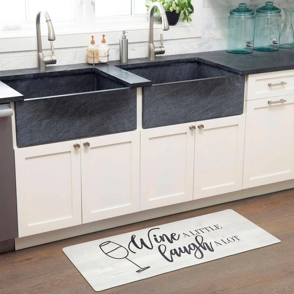 Cozy Living Wine A Little Grey 20 in. x 36 in. Anti Fatigue Kitchen Mat by Home Dynamix 4 Cozy Living Wine A Little Grey 20 in. x 36 in. Anti Fatigue Kitchen Mat by Home Dynamix - Image 2