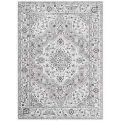 Belmar Sterling Grey/Ivory 8 ft. x 10 ft. Medallion Area Rug by Home Dynamix