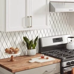 LuxeCraft Handmade White Rhombus 3 in. x 6 in. Glazed Wall Ceramic Tile (5.04 sq. ft./Case) by Daltile -Daltile Sales Store handmade white daltile ceramic tile lc1536harhd1p2 a0 1000