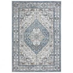 Skyler Victoria Ivory/Blue 8 ft. x 10 ft. Medallion Area Rug by Home Dynamix