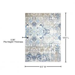 Melrose Audrey Ivory/Blue 9 ft. x 12 ft. Medallion Area Rug by Home Dynamix -Daltile Sales Store ivory blue home dynamix area rugs 10 7060 682 76 1000