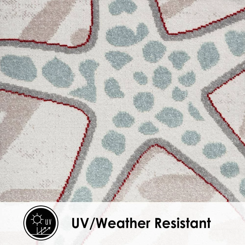 Marine Coral Navy Ivory/Blue 8 ft. x 10 ft. Starfish Indoor/Outdoor Area Rug by Home Dynamix 5 Marine Coral Navy Ivory/Blue 8 ft. x 10 ft. Starfish Indoor/Outdoor Area Rug by Home Dynamix - Image 3