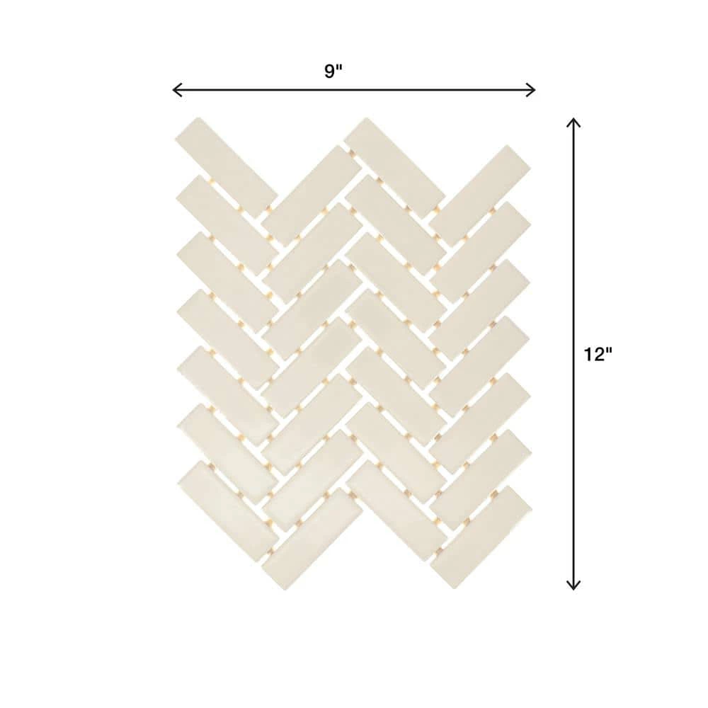 Restore Ivory 9 in. x 12 in. Glazed Ceramic Herringbone Mosaic Tile (0.6 sq. ft./each) by Daltile 6 Restore Ivory 9 in. x 12 in. Glazed Ceramic Herringbone Mosaic Tile (0.6 sq. ft./each) by Daltile - Image 4