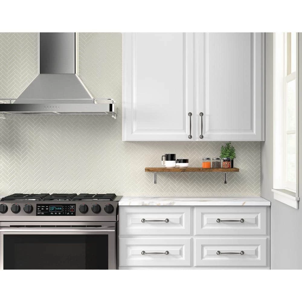 Restore Ivory 9 in. x 12 in. Glazed Ceramic Herringbone Mosaic Tile (0.6 sq. ft./each) by Daltile 4 Restore Ivory 9 in. x 12 in. Glazed Ceramic Herringbone Mosaic Tile (0.6 sq. ft./each) by Daltile - Image 2