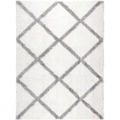 Carmela Ivory/Grey 8 ft. x 10 ft. Shag Area Rug by Home Dynamix