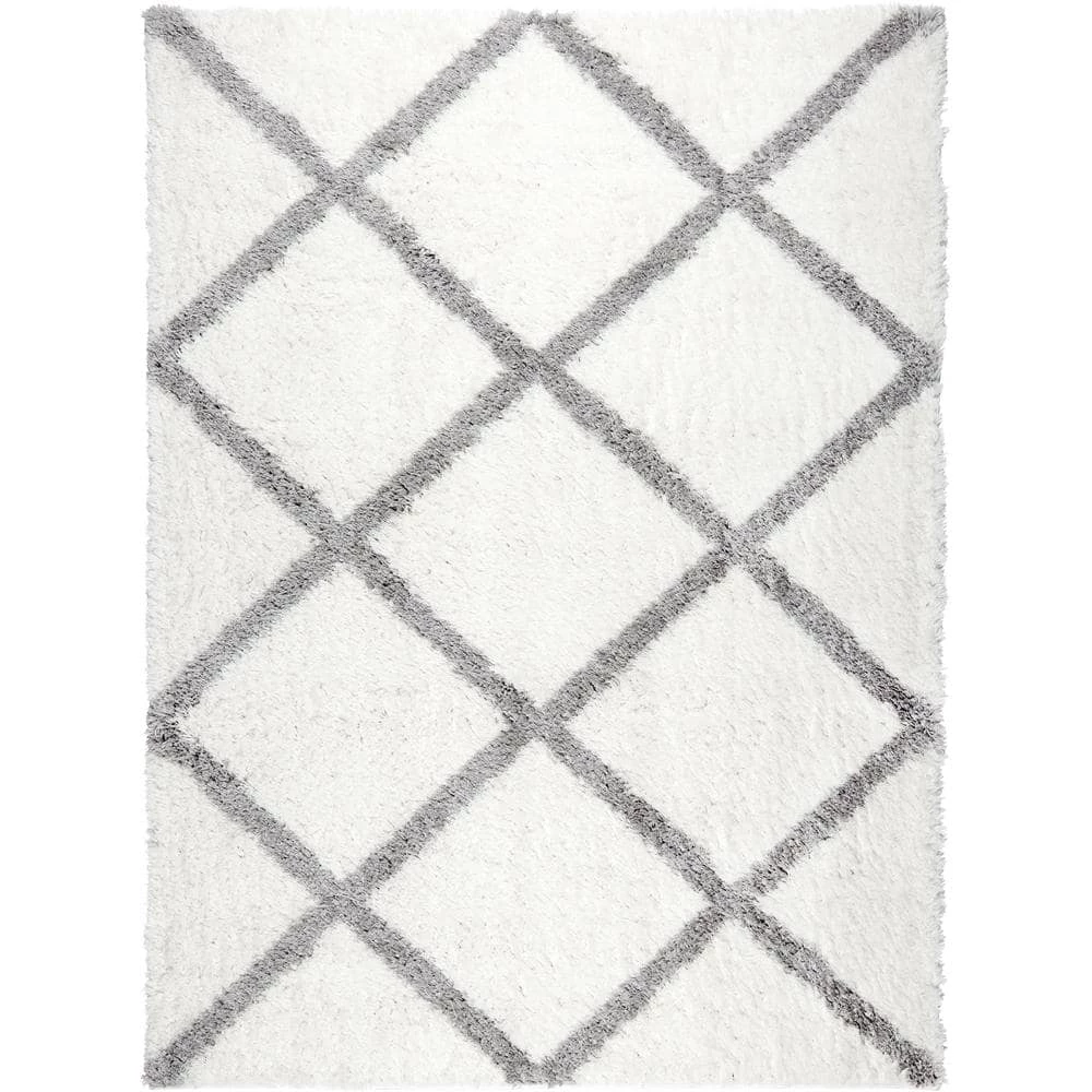 Carmela Ivory/Grey 8 ft. x 10 ft. Shag Area Rug by Home Dynamix 3 Carmela Ivory/Grey 8 ft. x 10 ft. Shag Area Rug by Home Dynamix