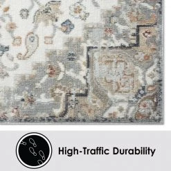 Helen Valeria Ivory/Grey 8 ft. x 10 ft. Medallion Area Rug by Home Dynamix -Daltile Sales Store ivory grey home dynamix area rugs 1 5710 123 66 1000