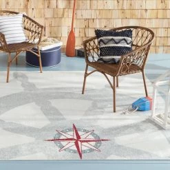 Marine Helm Ivory/Grey 8 ft. x 10 ft. Ship Wheel Indoor/Outdoor Area Rug by Home Dynamix -Daltile Sales Store ivory grey home dynamix outdoor rugs 1 22120 102 e1 1000