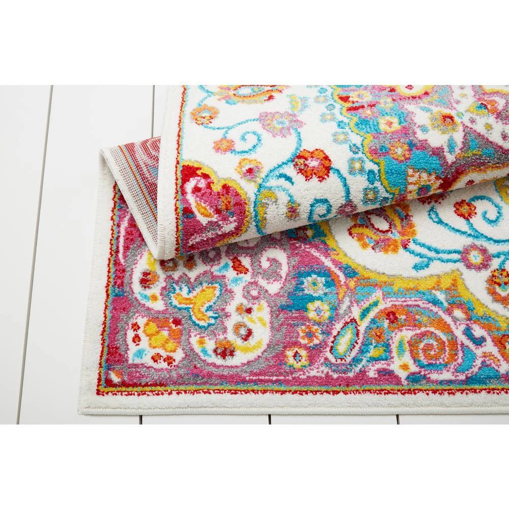 Splash Ivory/Red 5 ft. x 7 ft. Medallion Area Rug by Home Dynamix 8 Splash Ivory/Red 5 ft. x 7 ft. Medallion Area Rug by Home Dynamix - Image 6