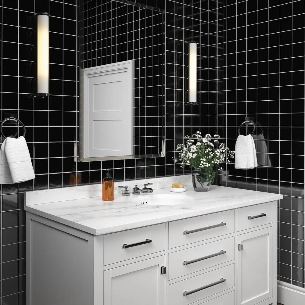 Matte Black 4-1/4 in. x 4-1/4 in. Ceramic Wall Tile (12.5 sq. ft. / case) by Daltile 4 Matte Black 4-1/4 in. x 4-1/4 in. Ceramic Wall Tile (12.5 sq. ft. / case) by Daltile - Image 2