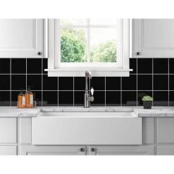 Rittenhouse Square Matte Black 6 in. x 6 in. Ceramic Wall Tile (12.5 sq. ft. / case) by Daltile -Daltile Sales Store matte black daltile ceramic tile k711661p1 e1 1000