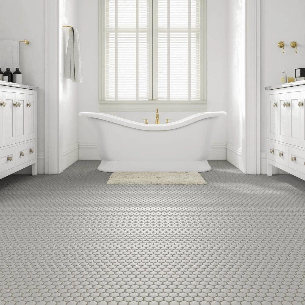 Restore Matte Natural Gray Hexagon 10 in. x 12 in. x 6mm Glazed Ceramic Mosaic Tile (0.81 sq. ft.) by Daltile 4 Restore Matte Natural Gray Hexagon 10 in. x 12 in. x 6mm Glazed Ceramic Mosaic Tile (0.81 sq. ft.) by Daltile - Image 2