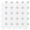 Prologue Matte White 12 in. x 12 in. x 6 mm Glazed Ceramic Octagon/Dot Mosaic Floor and Wall Tile (1 sq. ft./ each) by Daltile
