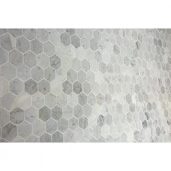 Restore Mist Honed 12 in. x 12 in. Marble Mosaic Tile (0.97 sq. ft./ piece) by Daltile -Daltile Sales Store mist daltile marble tile st832hexccms1u 77 1000