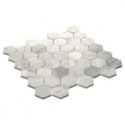 Restore Mist Honed 12 in. x 12 in. Marble Mosaic Tile (0.97 sq. ft./ piece) by Daltile -Daltile Sales Store mist daltile marble tile st832hexccms1u c3 1000