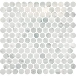Stone Decorative Accents Mist Marble 12 in. x 11 in. Natural Stone Penny Round Mosaic Tile (9.6 sq. ft./Case) by Daltile