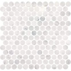 Stone Decorative Accents Mist Marble 12 in. x 11 in. Natural Stone Penny Round Mosaic Tile (9.6 sq. ft./Case) by Daltile -Daltile Sales Store mist marble daltile marble tile st52pnyrnmsccpl a0 1000