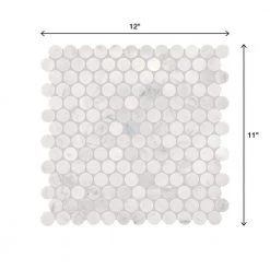 Stone Decorative Accents Mist Marble 12 in. x 11 in. Natural Stone Penny Round Mosaic Tile (9.6 sq. ft./Case) by Daltile -Daltile Sales Store mist marble daltile marble tile st52pnyrnmsccpl c3 1000