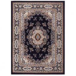 Premium Sakarya Navy Blue/Brown 9 ft. x 12 ft. Medallion Area Rug by Home Dynamix