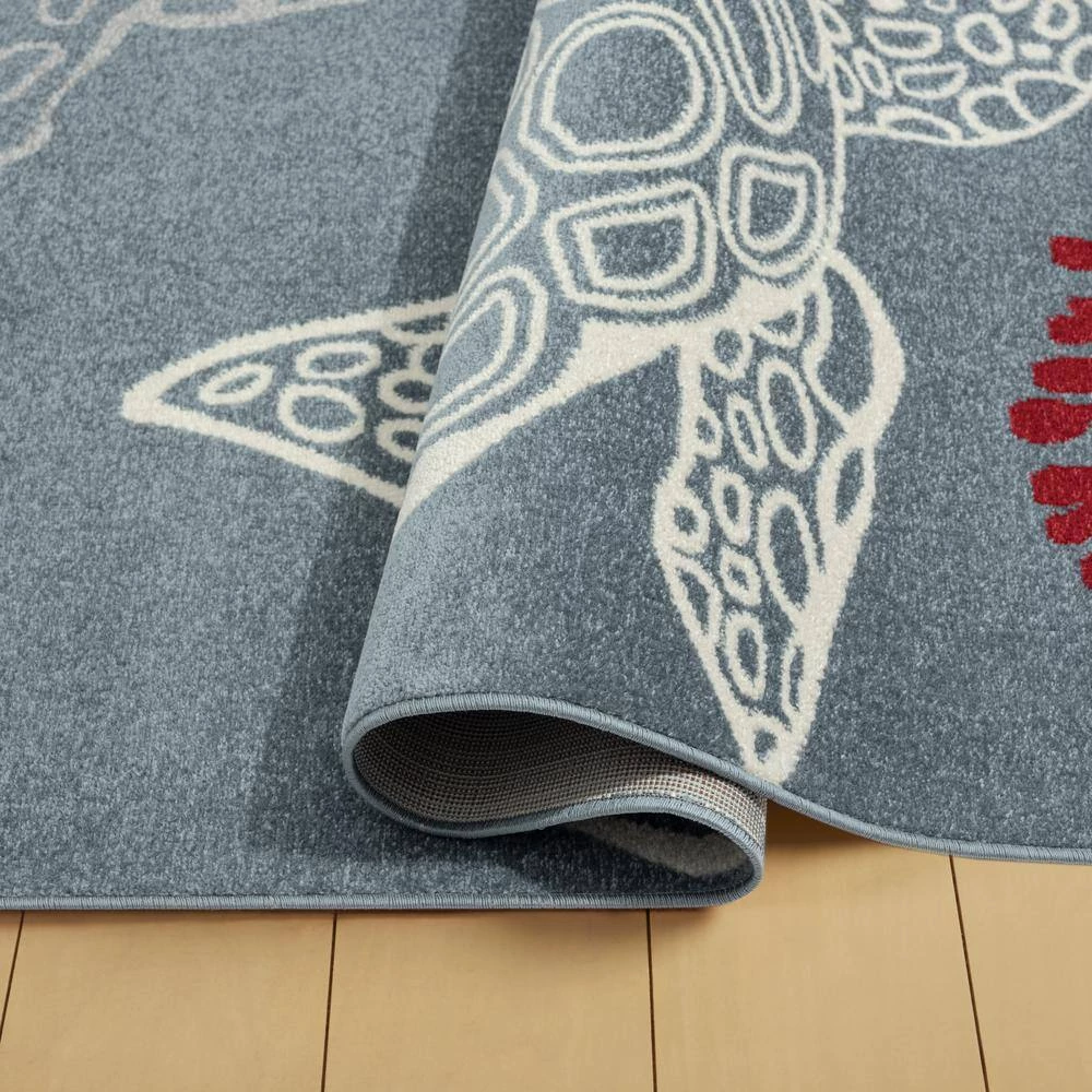 Marine Sea Turtle Navy Blue/Ivory 5 ft. x 7 ft. Indoor/Outdoor Area Rug by Home Dynamix 9 Marine Sea Turtle Navy Blue/Ivory 5 ft. x 7 ft. Indoor/Outdoor Area Rug by Home Dynamix - Image 7