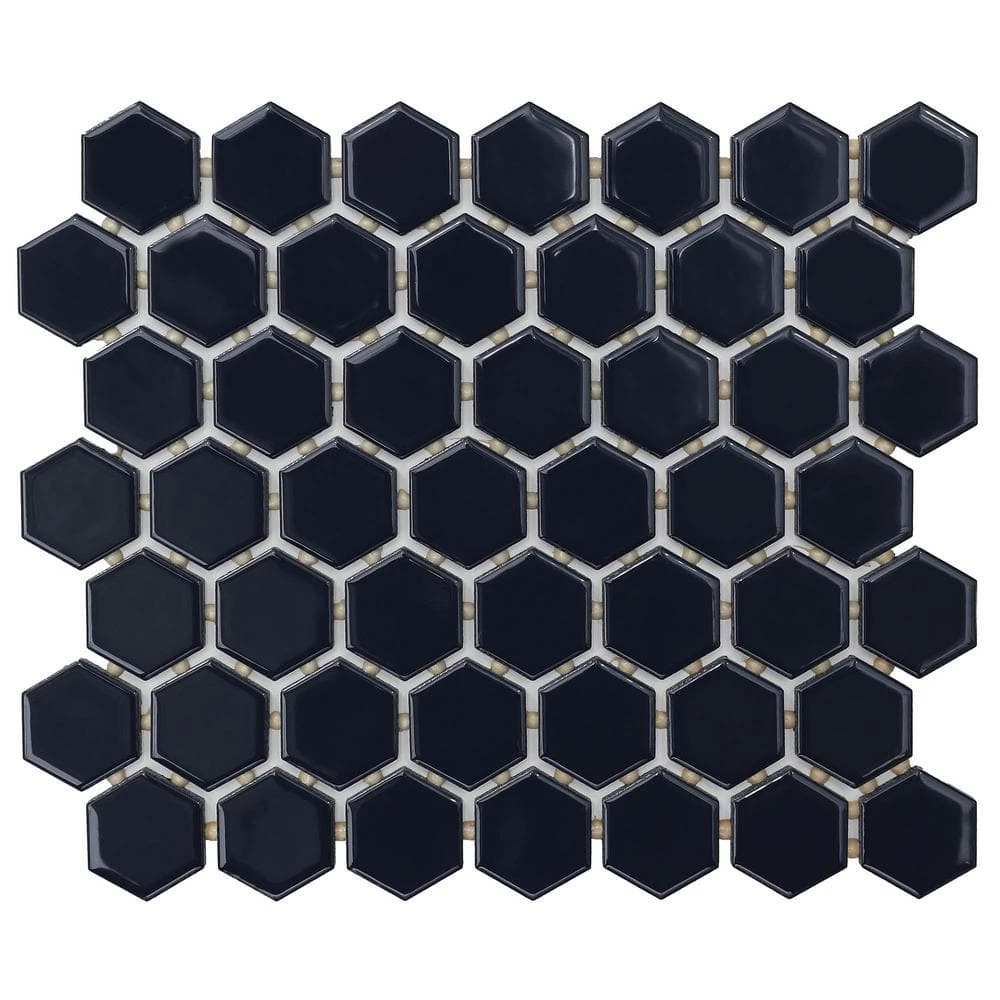Restore Glossy Navy Hexagon 10 in. x 12 in. x 6.35 mm Glazed Ceramic Mosaic Tile (0.81 sq. ft./Each) by Daltile 3 Restore Glossy Navy Hexagon 10 in. x 12 in. x 6.35 mm Glazed Ceramic Mosaic Tile (0.81 sq. ft./Each) by Daltile