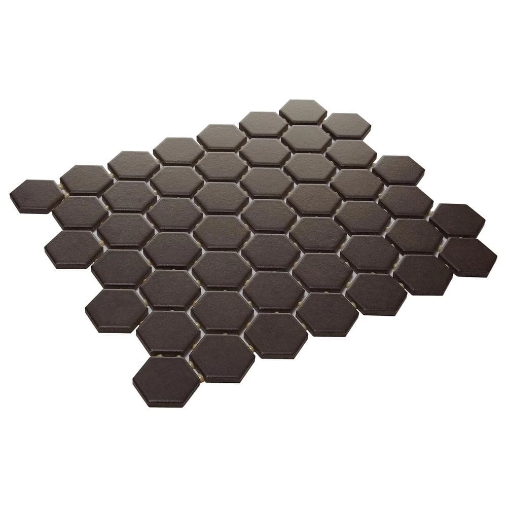 LuxeCraft Obsidian Black 10 in. x 12 in. Glazed Ceramic Hexagon Mosaic Tile (9.72 sq. ft./Case) by Daltile 6 LuxeCraft Obsidian Black 10 in. x 12 in. Glazed Ceramic Hexagon Mosaic Tile (9.72 sq. ft./Case) by Daltile - Image 4
