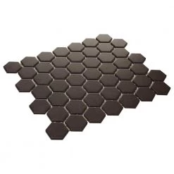 LuxeCraft Hexagon 10 in. x 12 in. x 6.35 mm Obsidian Black Glazed Ceramic Mosaic Tile (0.81 sq. ft./Each) by Daltile -Daltile Sales Store obsidian black daltile ceramic tile lc2015hexhd1p2 c3 1000