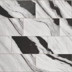 Rapport Panda Marble Polished 12 in. x 24 in. Glazed Porcelain Floor and Wall Tile (17.1 sq. ft./Case) by Daltile