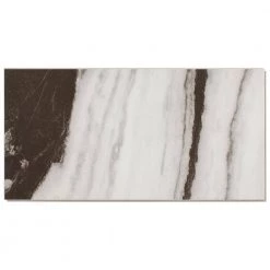 Rapport Panda Marble Polished 12 in. x 24 in. Glazed Porcelain Floor and Wall Tile (17.1 sq. ft./Case) by Daltile -Daltile Sales Store panda marble daltile porcelain tile rt201224ahd1lf 77 1000