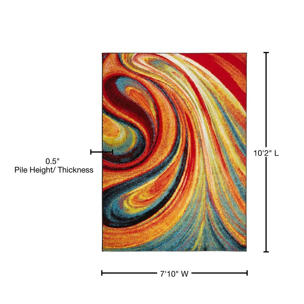 Splash Red/Blue 8 ft. x 10 ft. Abstract Area Rug by Home Dynamix 10 Splash Red/Blue 8 ft. x 10 ft. Abstract Area Rug by Home Dynamix - Image 8