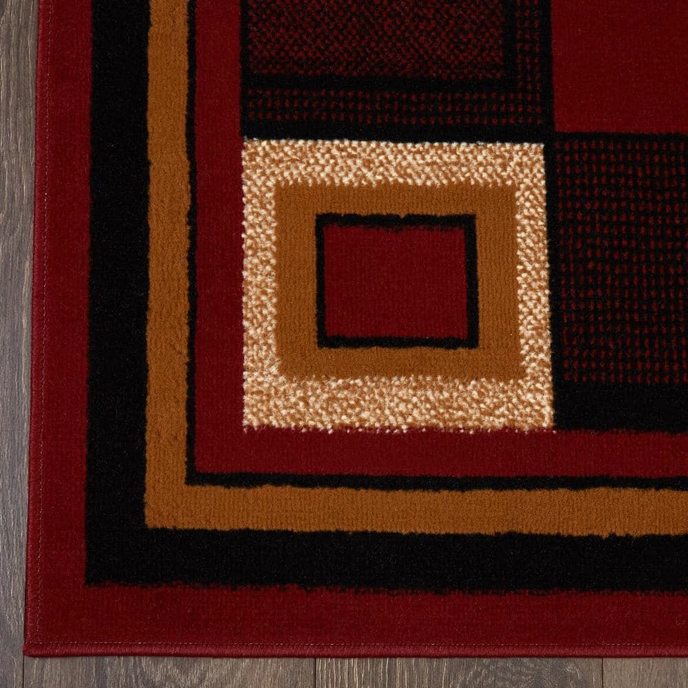 Premium Nikola Red/Brown 5 ft. x 7 ft. Geometric Area Rug by Home Dynamix 6 Premium Nikola Red/Brown 5 ft. x 7 ft. Geometric Area Rug by Home Dynamix - Image 4