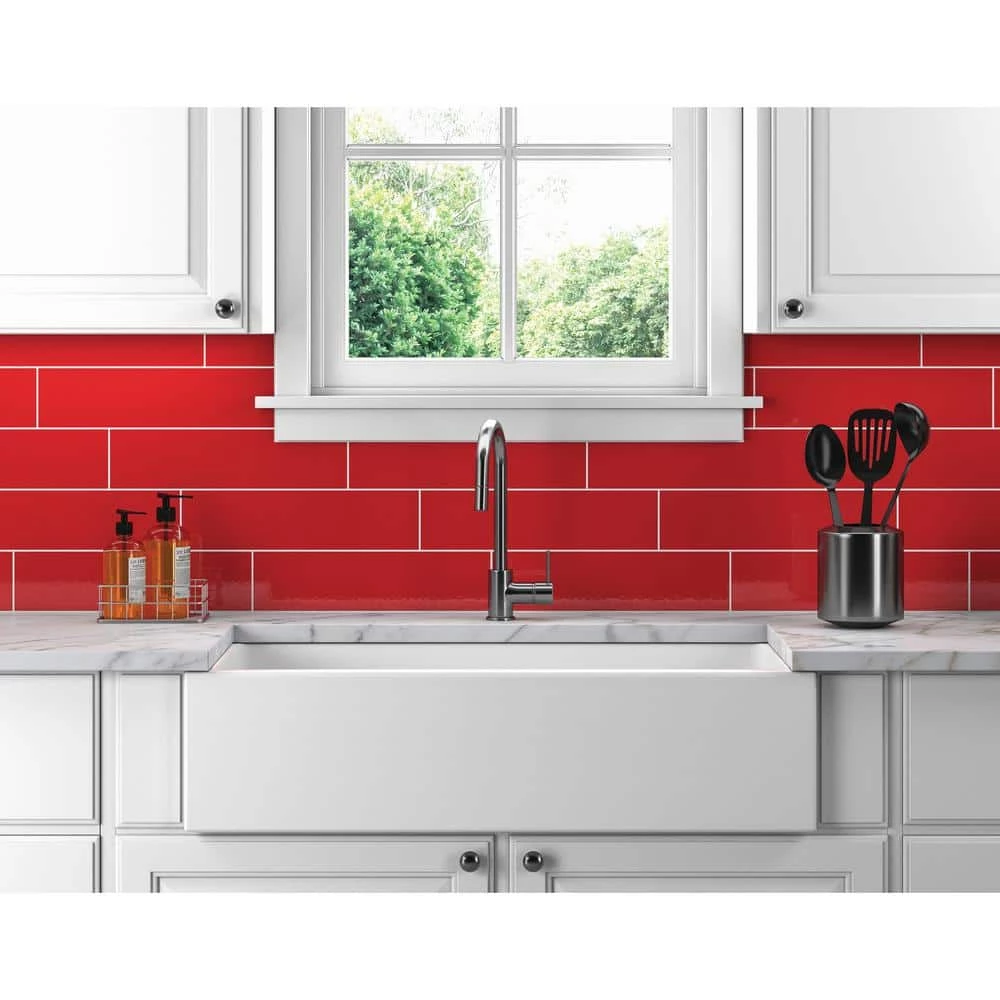 Restore 4 in. x 16 in. Glazed Ceramic Red Subway Tile (13.2 sq. ft./case) by Daltile 4 Restore 4 in. x 16 in. Glazed Ceramic Red Subway Tile (13.2 sq. ft./case) by Daltile - Image 2