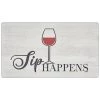 Cozy Living Sip Happens Red 17.5 in. x 30 in. Anti Fatigue Kitchen Mat by Home Dynamix