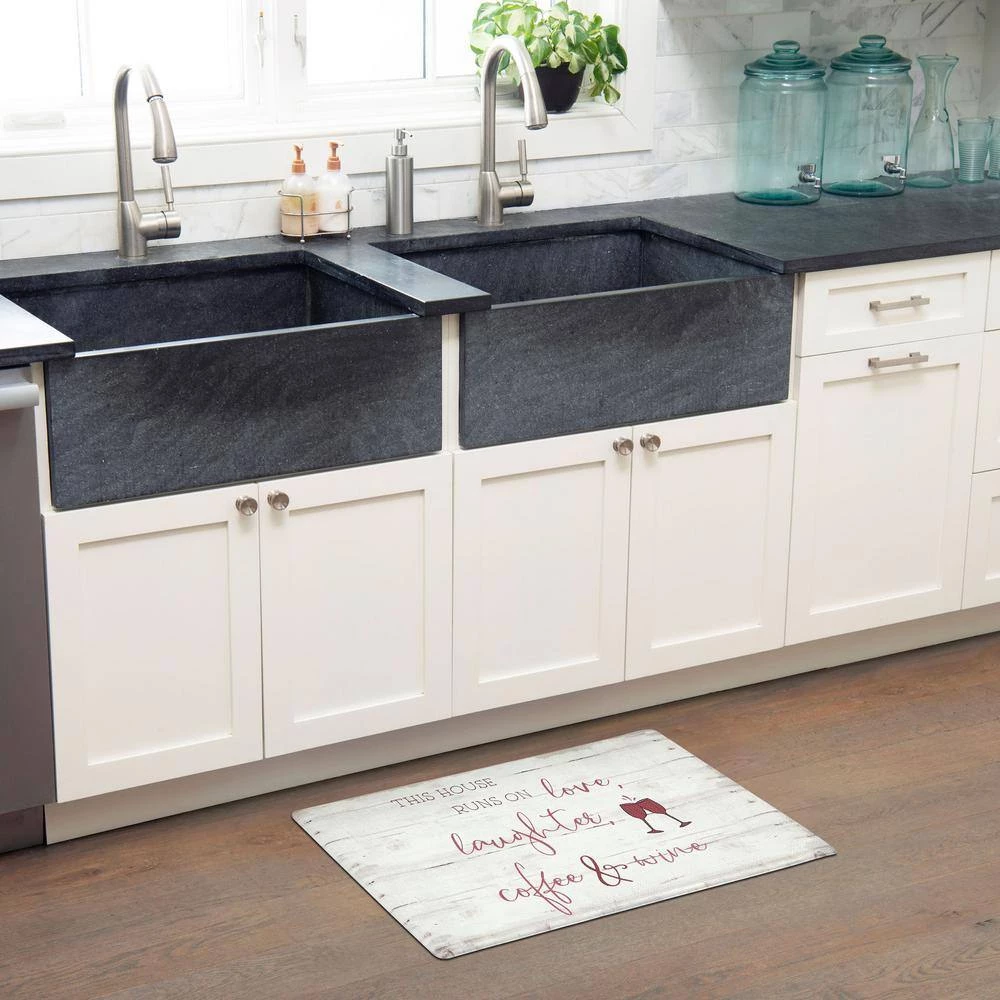 Cozy Living House Runs On Wine 17.5 in. x 30 in. Anti Fatigue Kitchen Mat by Home Dynamix 4 Cozy Living House Runs On Wine 17.5 in. x 30 in. Anti Fatigue Kitchen Mat by Home Dynamix - Image 2