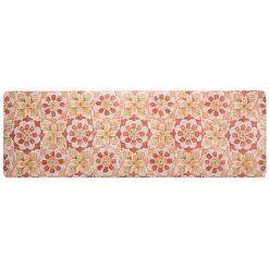 Cozy Living Turkish Tile Spice Floral Red 17.5 in. x 55 in. Anti Fatigue Kitchen Mat by Home Dynamix