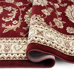 Bazaar Scarlet Red/Ivory 9 ft. x 12 ft. Medallion Area Rug by Home Dynamix -Daltile Sales Store red ivory home dynamix area rugs 10 17410 200 1f 1000