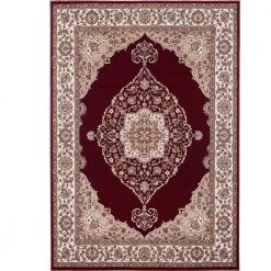 Bazaar Emy Red/Ivory 3 ft. x 5 ft. Medallion Area Rug by Home Dynamix