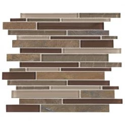 Stone Decor Rustic Slate 12 in. x 14 in. x 8 mm Stone and Glass Random Linear Mosaic Wall Tile (0.95 sq. ft./Each) by Daltile