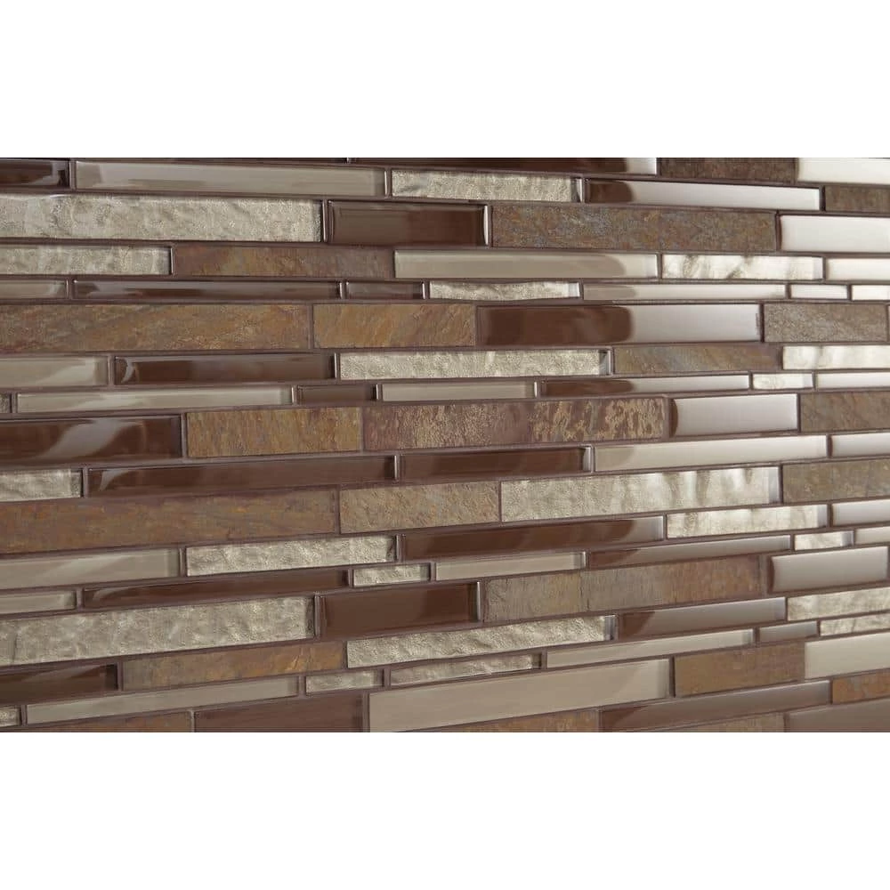 Stone Decor Rustic Slate 12 in. x 14 in. x 8 mm Stone and Glass Random Linear Mosaic Wall Tile (0.95 sq. ft./Each) by Daltile 8 Stone Decor Rustic Slate 12 in. x 14 in. x 8 mm Stone and Glass Random Linear Mosaic Wall Tile (0.95 sq. ft./Each) by Daltile - Image 6